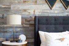 09 a weathered wood statement wall is a great way to add texture and coziness to the bedroom