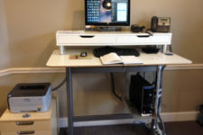 10 a modern standing workstation with an Ekby Alex unit put on it to make a standing desk