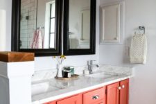 12 a living coral bathroom vanity is a trendy idea as this is the color of the year