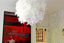 14 a feather lampshade made of an IKEA Regolit lampshade to add a touch of glam and softness to your space