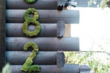 14 moss house numbers on the wall are a nice idea for a rustic house, it’s a beautiful natural touch you may go for