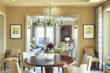 15 a neutral contemporary living room spruced up with a gold ceiling that adds shine to your space