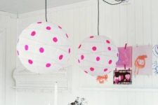 20 add a fun and playful touch to your space with Regolit lampshades spruced up with colorful polka dots