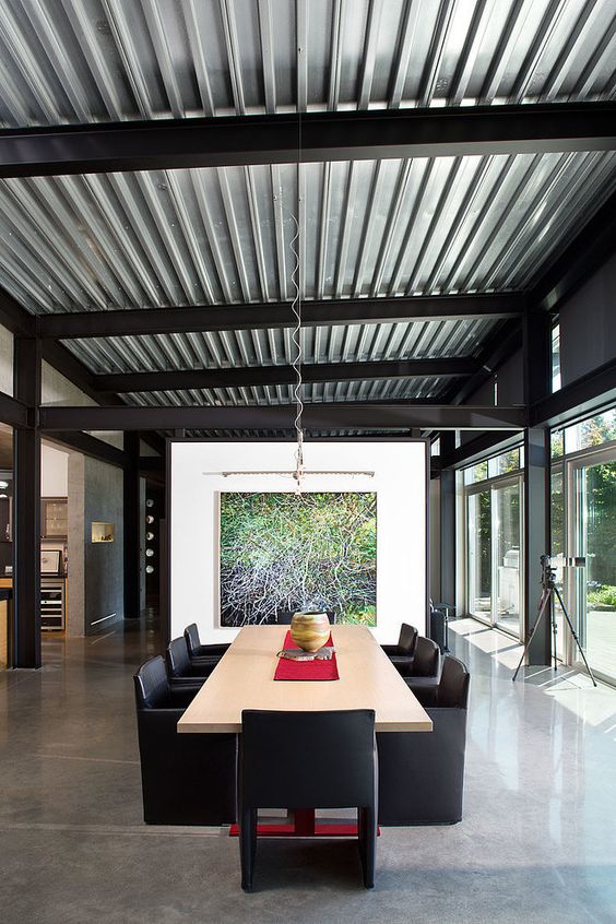 30 Dramatic Metallic Ceilings For A