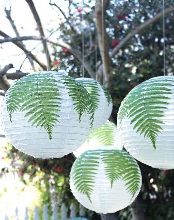 customize your outdoor space hanging such Regolit lampshades decorated with real fern leaves