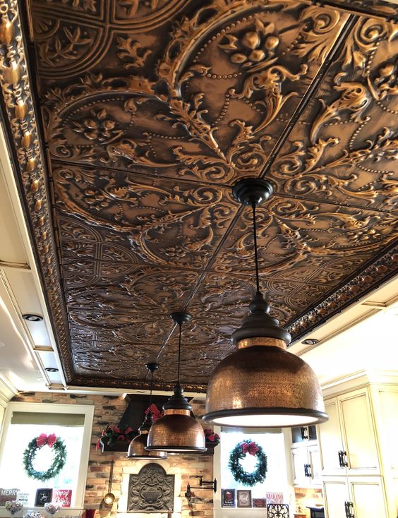 30 Dramatic Metallic Ceilings For A Statement