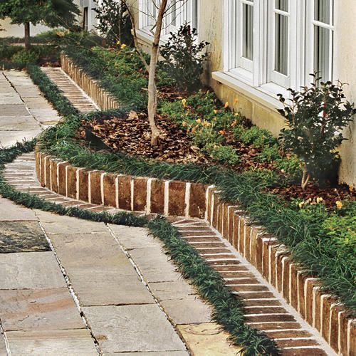 Image of Raised garden bed with brick border