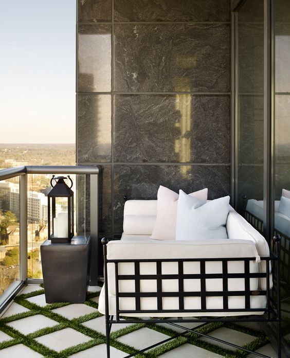 tiles with grass in between bring a modern and laconic, yet natural feel to your outdoor space