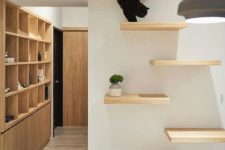 15 a minimalist cat tree that consists of platforms attached to the wall won’t spoil your interior