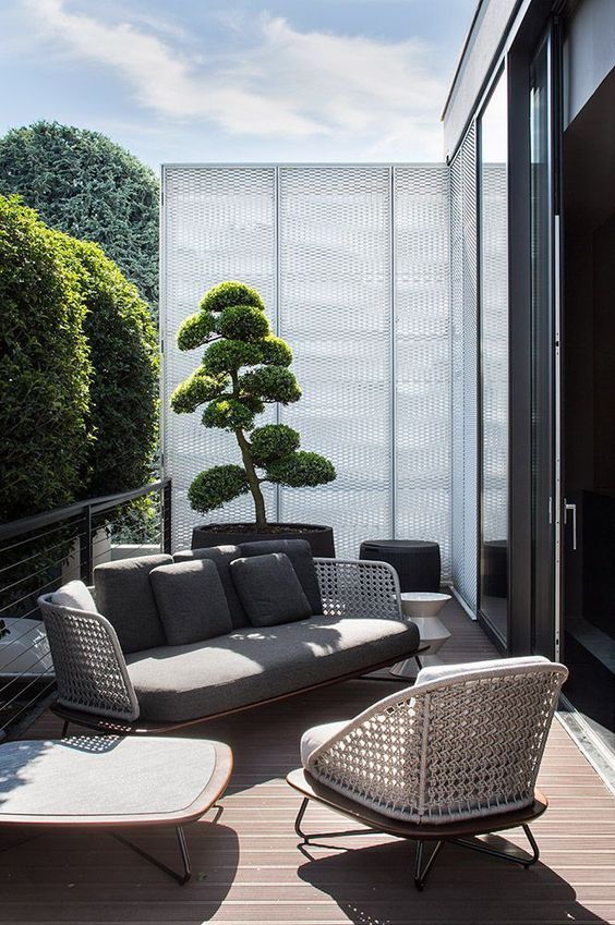 such wicker furniture will bring an outdoor feel indoors and will make your outdoor space more inviting