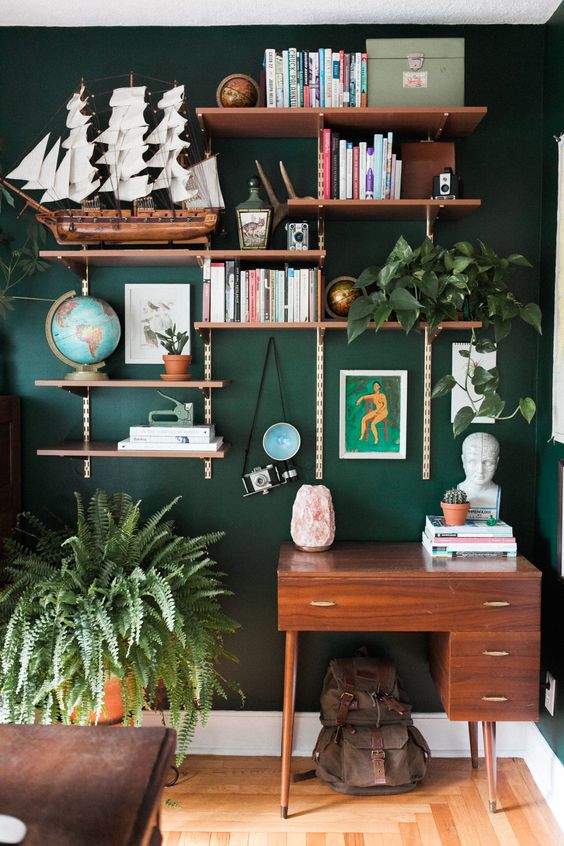 25 Home Office Shelving Ideas For Smarter Organization Digsdigs,Colours That Go With Green Saree