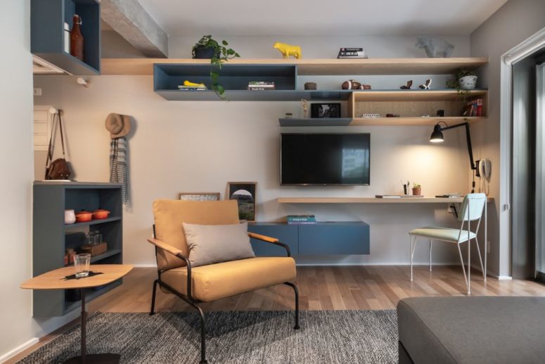 Every element of furniture is multifunctional or provides storage and gives a personal look to the room Every element of furniture is multifunctional or provides storage and gives a personal look to the room