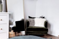 19 a large mirror in a bedroom isn’t only a functional piece but also a cool statement