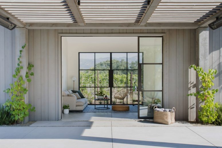 The interiors are done in neutrals and pale colors, with much wood and stylish modern furniture plus just some earthy accents The interiors are done in neutrals and pale colors, with much wood and stylish modern furniture plus just some earthy accents