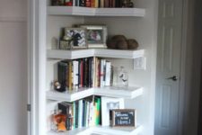corner bookshelves will give your dead space a new life and will give your additional storage