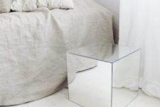 25 IKEA Lots mirrors turned into a stylish nightstand for a contemporary or minimalist bedroom
