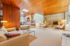 01 This gorgeous mid-century modern home in Toronto is done with amazing honey toned wood, which gives it a character