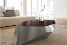 03 a geometric coffee table, the design of which is inspired by diamonds and sculptures