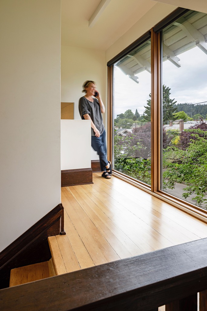 The windows that are sliding doors, too, offer cool views and much natural light to each level and space