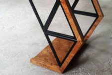 12 this geometric coffee table built of plywood and metal can be used as a stool, too, which is cool
