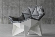 19 a geometric chair with a geometric upholstered cover is a chic statement for a contemporary or minimalist space