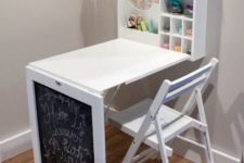 a large Murphy desk with a chalkboard and much storage space as a crafting and art station in your home