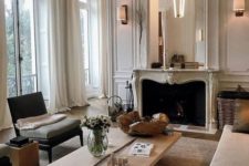 02 a Parisian living room done in neutrals – off-white, ocher, light greys and jsut some touches of dark shades