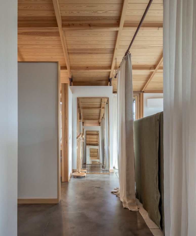 concrete is a durable material for floors and decor The floors are made of concrete for durability and a modern touch and light-colored wood adds coziness