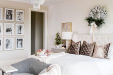 05 a grey loveseat with a curvy back matches the glam and chic bedroom in neutrals and adds a subtle touch of color