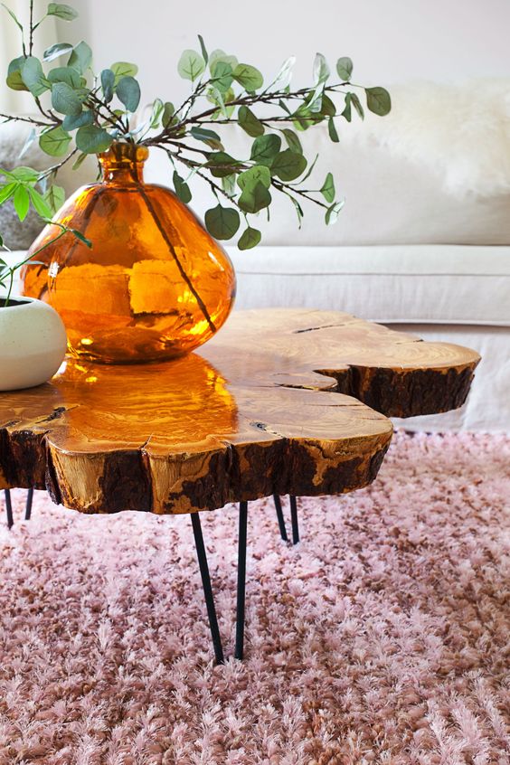 an amazing live edge coffee table with black hairpin legs is a chic and stylish idea to rock