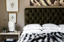 10 a black leather tufted headboard for a chic and elegant touch to this refined sleeping space