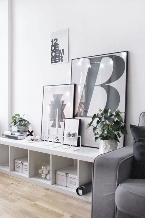 a comfortable storage unit for your living room made of an IKEA Kallax will easily fit many decor styles