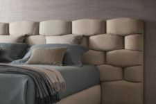 16 a creative textural padded headboard that takes some space around looks ultra-modern and bold