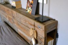 21 a pallet headboard with storage is a great rustic meets industrial idea for your bedroom