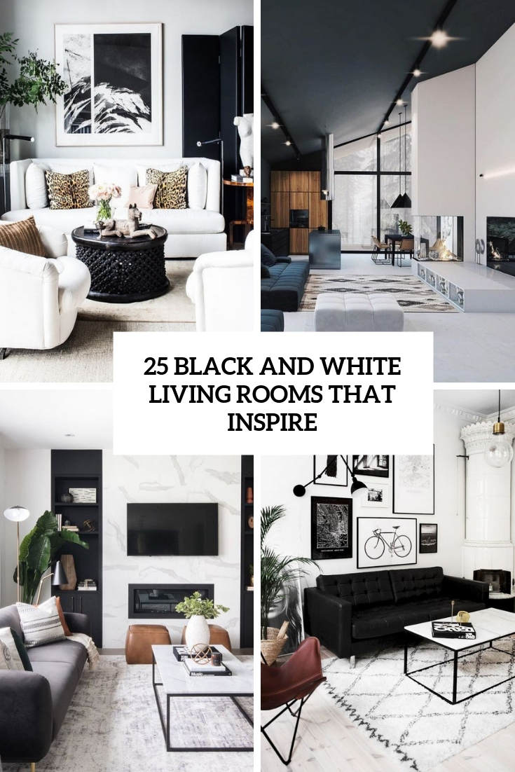 25 Black And White Living Rooms That Inspire