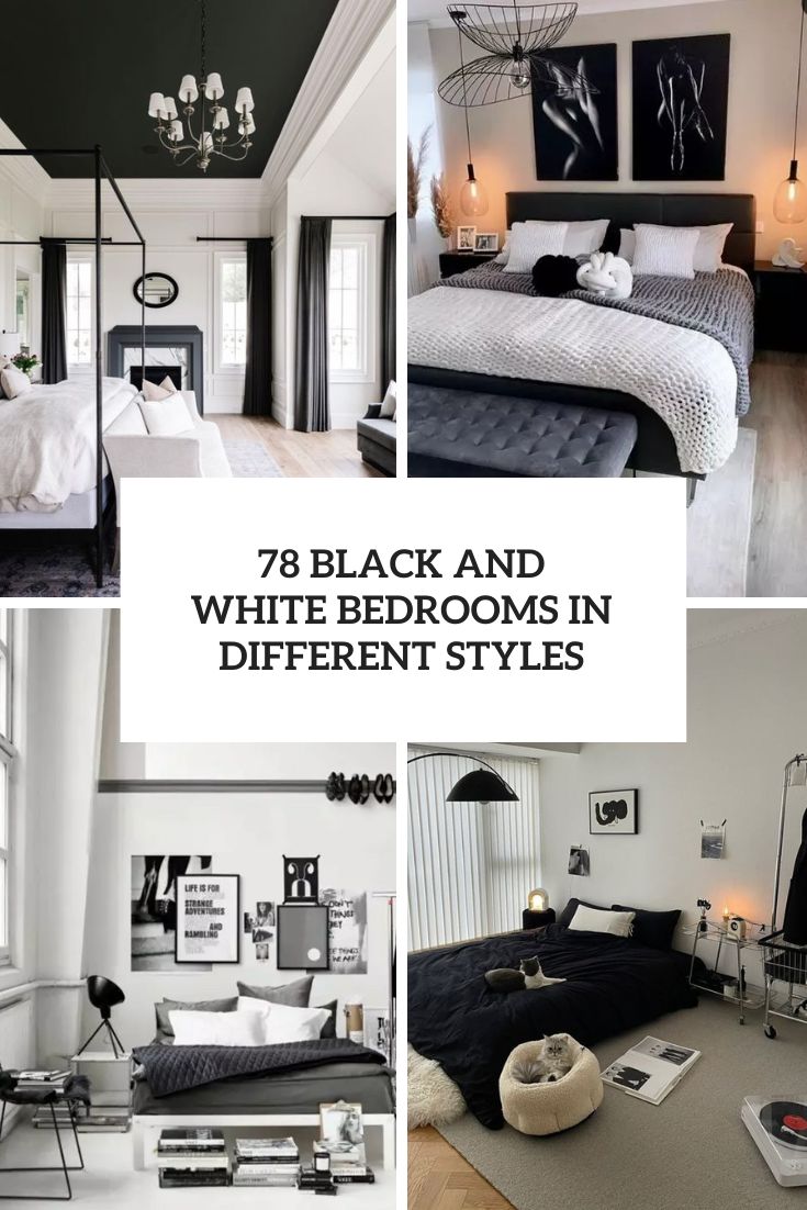 78 Black And White Bedrooms In Different Styles