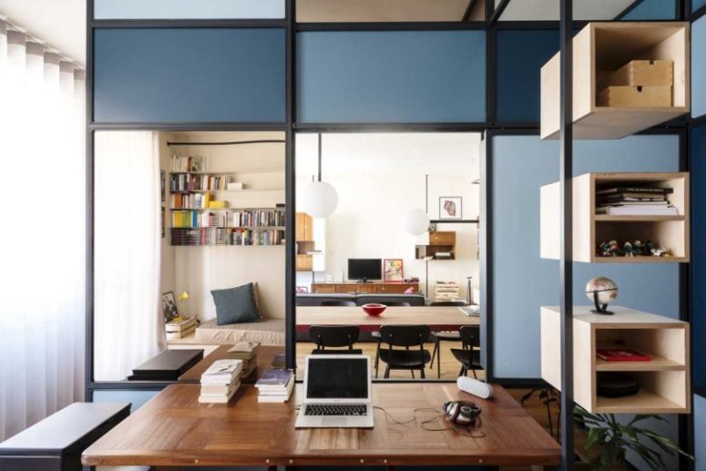 The working space is small yet cozy and the writer can see the whole layout from here