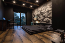 a cool bedroom design in moody style