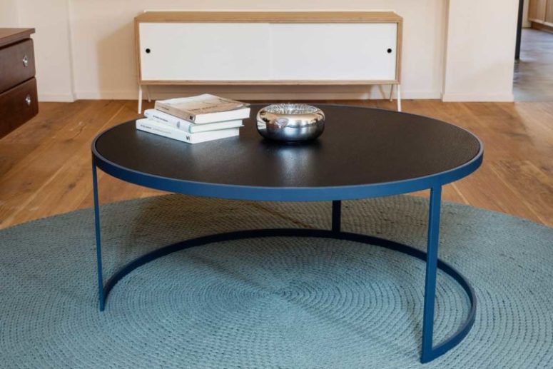 Most of furniture was custom-made for this apartment, so it perfectly matches and highlights the character