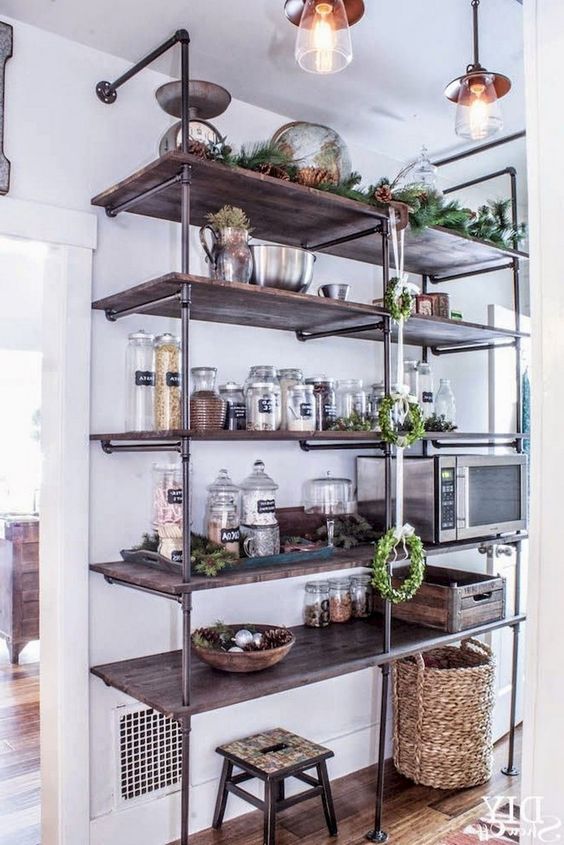 38 Smart And Cool Suspended Kitchen Shelves Ideas - DigsDigs