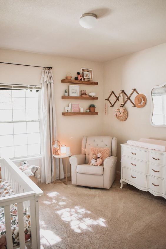 floating shelves nursery