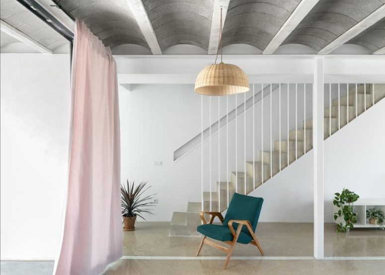 a porch entryway combo This is the the porch and access space on the open ground floor, the decor is simple and the furniture is modern