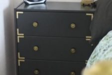 02 a glam IKEA Rast hack with gilded touches as a stylish nightstand is an easy idea with plenty of storage