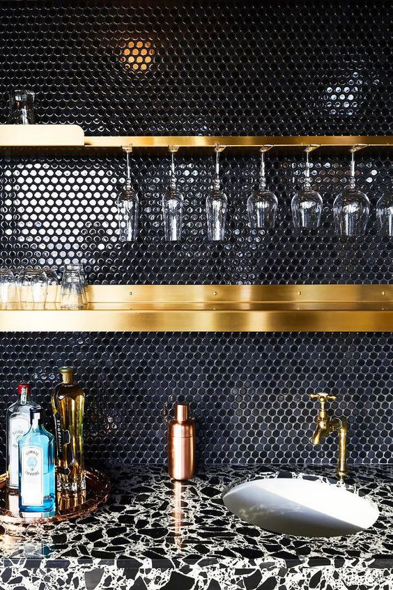 25 Edgy And Catchy Black Kitchen Backsplashes - DigsDigs