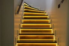 04 highlight your staircase with built-in lights – this way you won’t need to hang any lights over the steps
