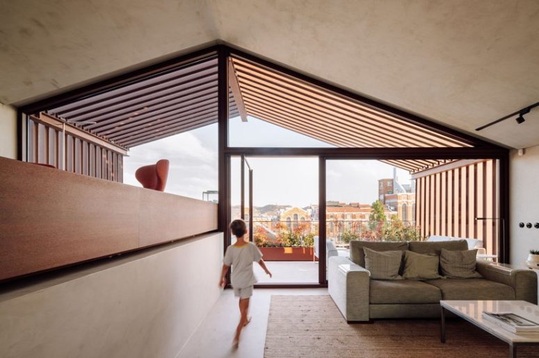 The living room inside is small there's just a window and a table and the main part of it is taken outdoors to the terrace The living room inside is small - there's just a window and a table and the main part of it is taken outdoors to the terrace