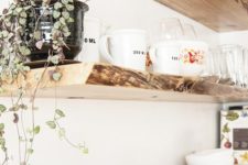 10 raw edge floating shelves to make a statement in the kitchen – such shelves is super trendy and popular