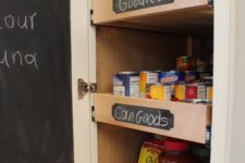 20 a small built-in pantry with a chalkboard door on both its sides – you can make hidden notes, too