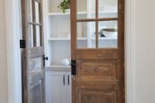 22 vintage French doors will let you see what’s inside the pantry giving the space truly French chic