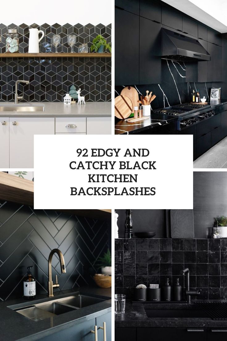 edgy and catchy black kitchen backsplashes cover